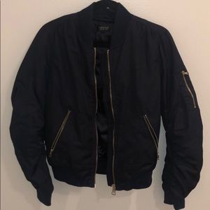 Topshop Navy Blue Bomber Jacket